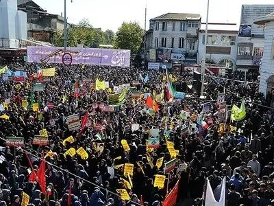 راهپیمایی بزرگ ۱۳ آبان در شهرهای خوزستان برگزار شد