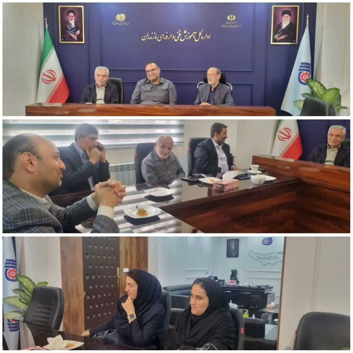 دیدار دبیر و هیئت اجرایی خانه کارگر مازندران با سرپرست اداره کل آموزش فنی و حرفه‌ای استان