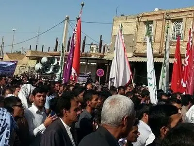 تشییع پیکر شهدای نیروی انتظامی در شهرستان حمیدیه