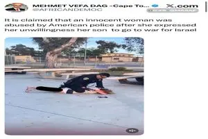 برخورد وحشیانه پلیس آمریکا با مادری که مانع اعزام فرزندش برای جنگ با ایران برای منافع اسرائیل شد + فیلم