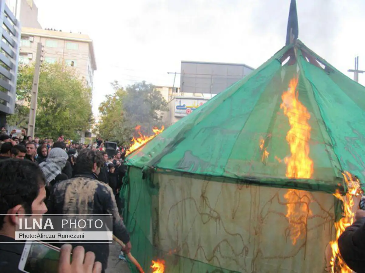 گزارش تصویری  مراسم خیمه سوزان و  شام غریبان در کرمانشاه