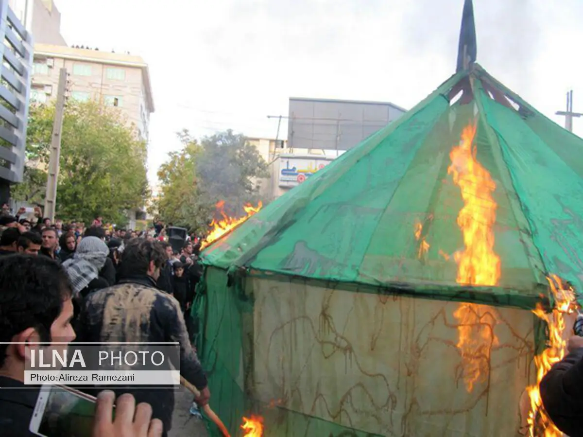 گزارش تصویری مراسم خیمه سوزان و شام غریبان در کرمانشاه