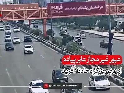 عبور عابر از بزرگراه فاجعه آفرید + فیلم
