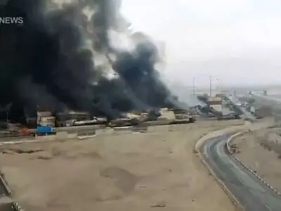 تصاویر هوایى از محل انفجار بندر‌ شهید رجایی