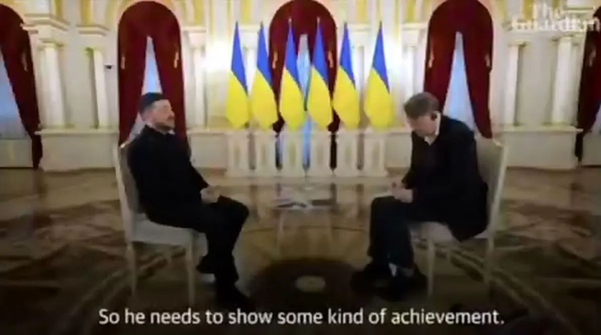 قطعی برق به هنگام مصاحبه زلنسکی با گاردین + فیلم