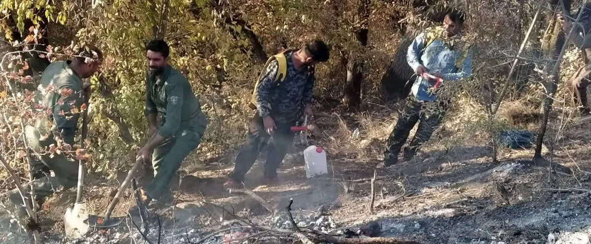 مهار آتش‌سوزی ناشی از سهل‌انگاری مسافران در پارک ملی گلستان 