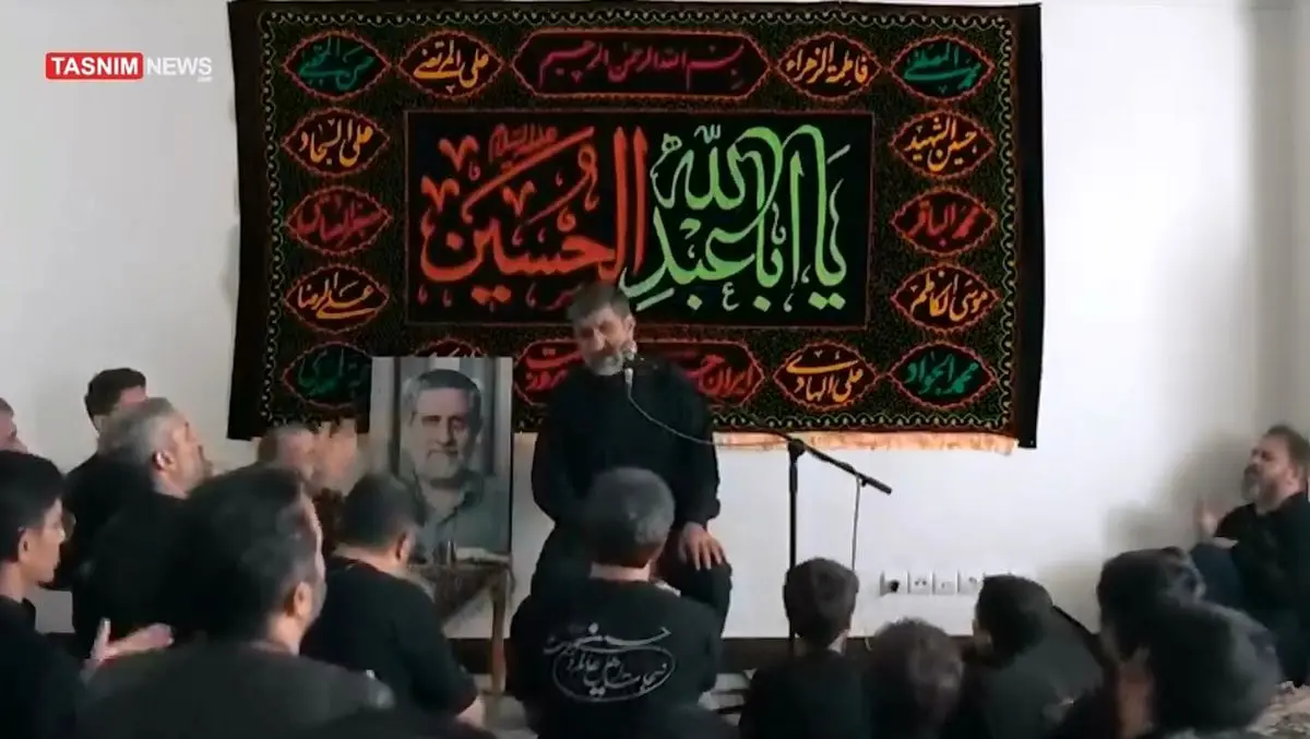 عزاداری روز تاسوعا در منزل سرلشکر شهید ایزدی + فیلم