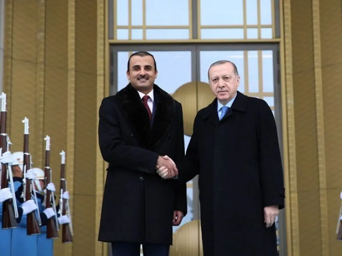 میزبانی اردوغان از امیر قطر در کاخ ریاست‌جمهوری آنکارا