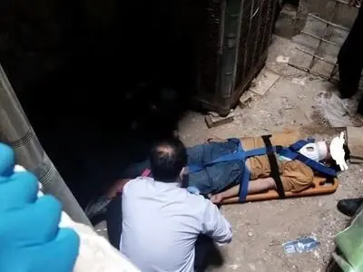 مصدومیت کارگر ساختمانی بر اثر سقوط 