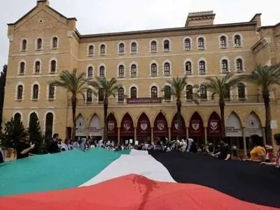 ابراز همبستگی دانشجویان لبنانی با مردم فلسطین