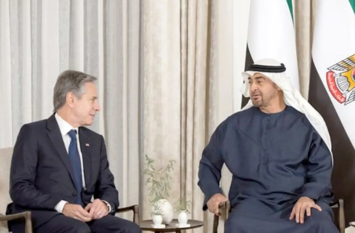 دیدار وزیر خارجه آمریکا و رئیس امارات درباره تحولات خاورمیانه