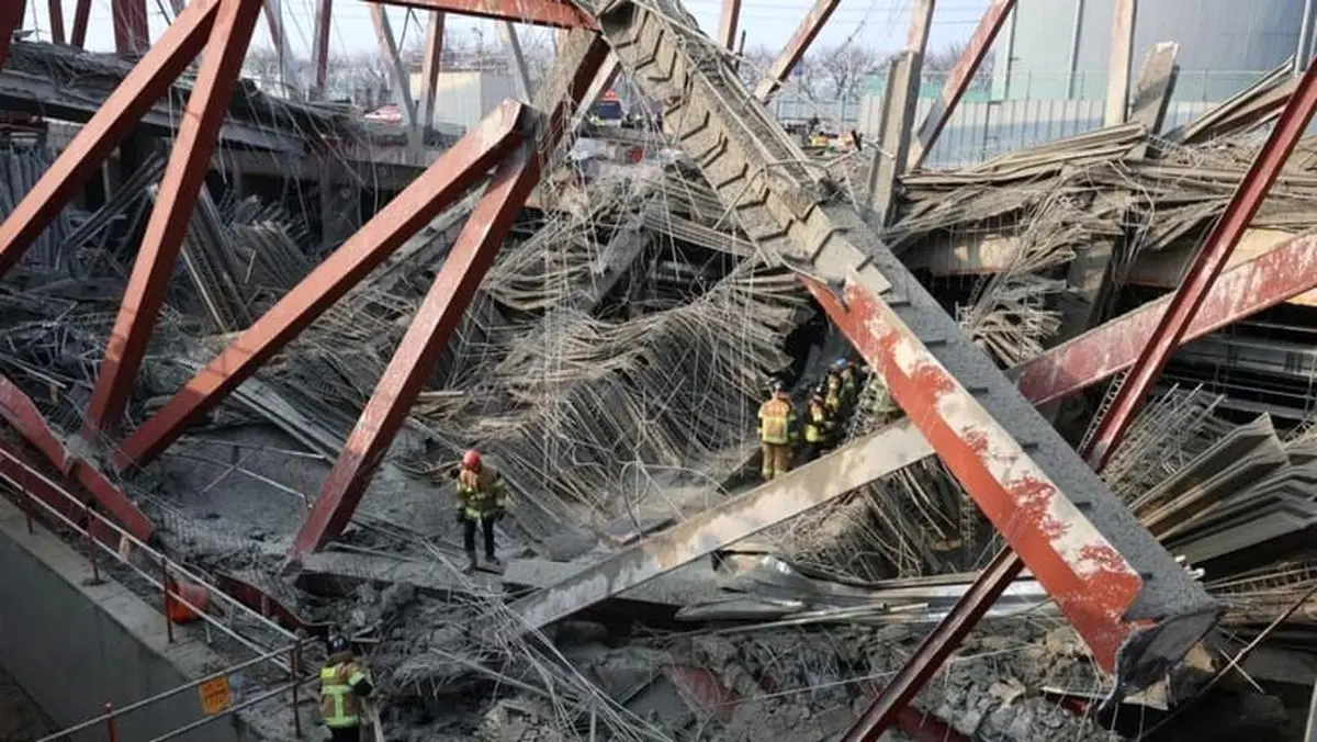 سه کشته و مفقود در پی فروریختن سازه در کره  جنوبی