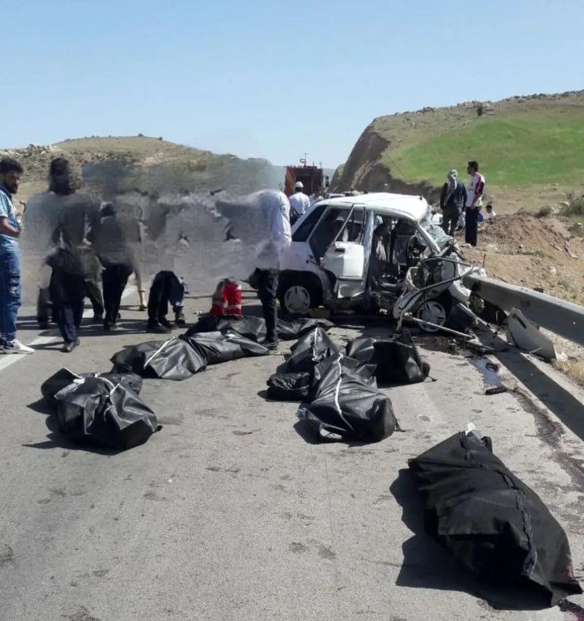 ۸ فوتی و یک مصدوم بر اثر برخورد ۲ خودرو در جاده کرمانشاه به ایلام