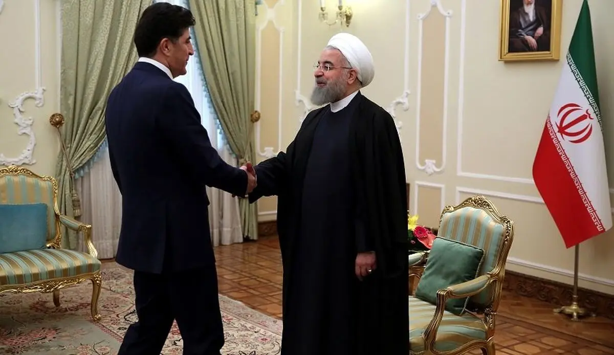 الرئیس روحانی یؤکد لبارزانی دعم ایران للعراق الموحد