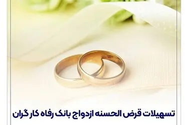 پرداخت بیش از ۱3,۰۰۰ میلیارد ریال تسهیلات ازدواج در شهریور ماه سال جاری توسط بانک رفاه کارگران