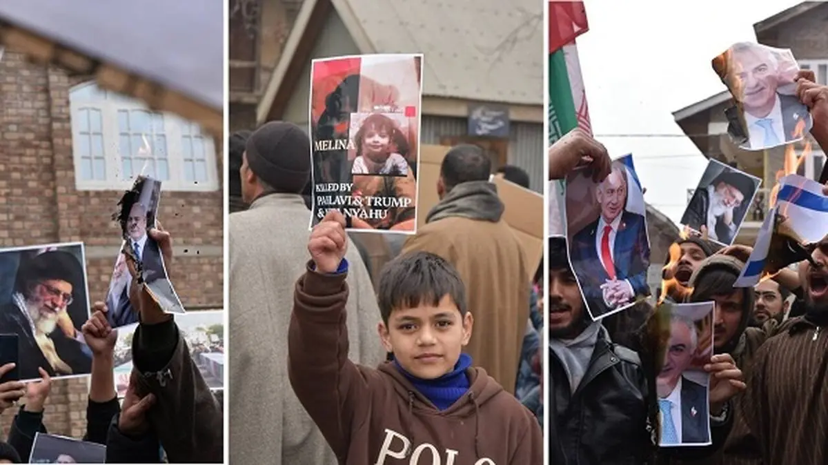 آتش زدن عکس رضا پهلوی در کشمیر + عکس 