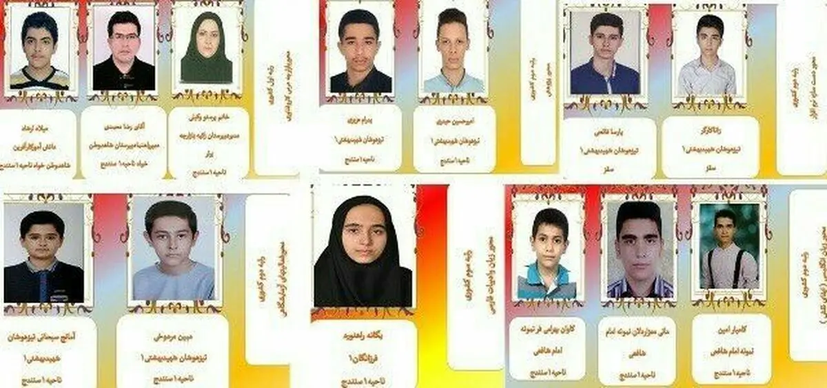 13 رتبه برتر کشوری در جشنواره نوجوان خوارزمی
