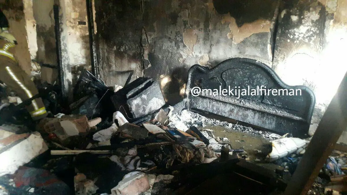 وقوع انفجار و آتش‌سوزی در ساختمانی در جاده کرج 