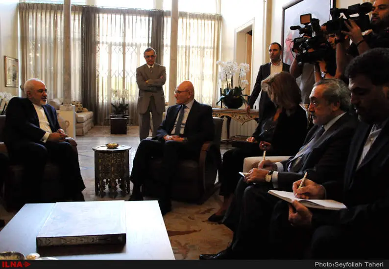 دیدار ظریف وزیر امور خارجه با تمام سلام نخست وزیر لبنان