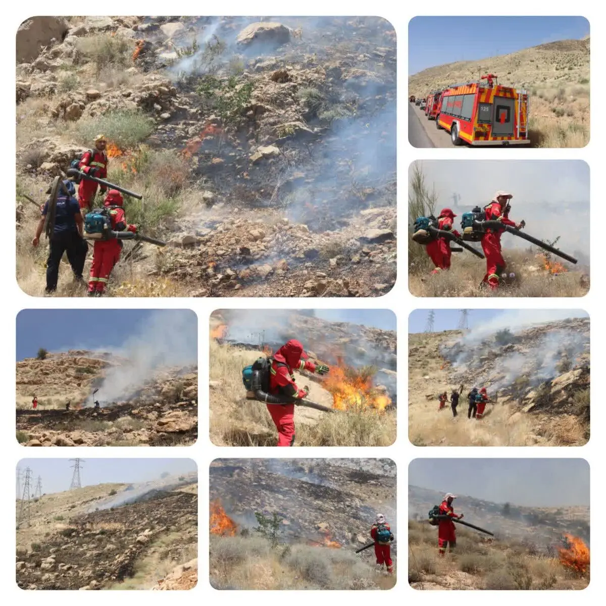 مهار آتش‌سوزی گسترده در ارتفاعات کوه دراک شیراز