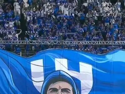 تیفوی جالب هواداران الهلال برای بازی با استقلال (عکس)