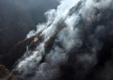  ورود هواپیمای ایلوشن و انجام عملیات اطفای حریق در جنگل‌های الیت+فیلم