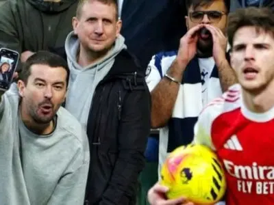 هوادار تاتنهام با عکس همسر دکلان رایس او را مسخره کرد!