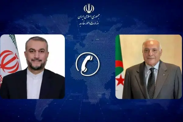 Iran FM, Algerian counterpart emphasize stopping Zionist aggression