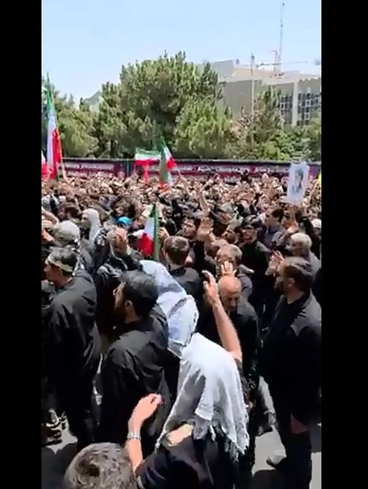 دودمهٔ عزاداران ظهر عاشورای سعادت‌آباد با نوای میثم مطیعی + فیلم