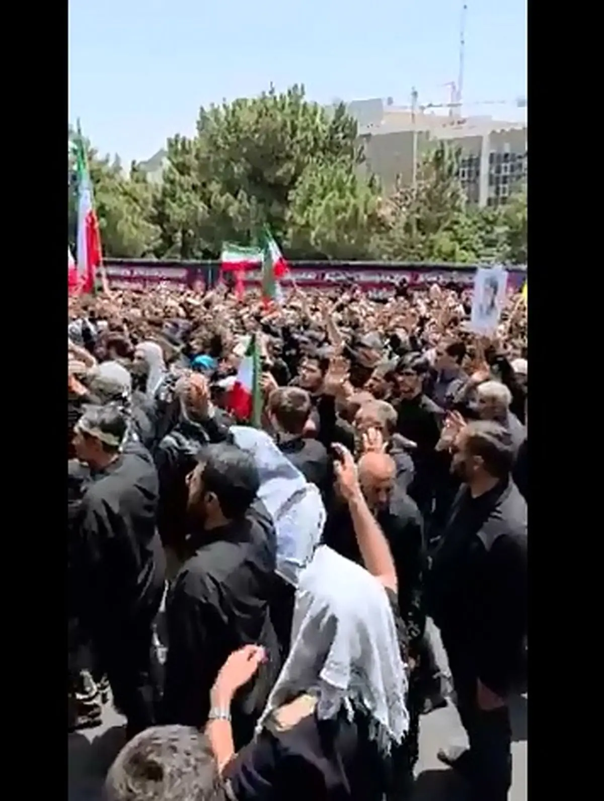 دودمهٔ عزاداران ظهر عاشورای سعادت‌آباد با نوای میثم مطیعی + فیلم