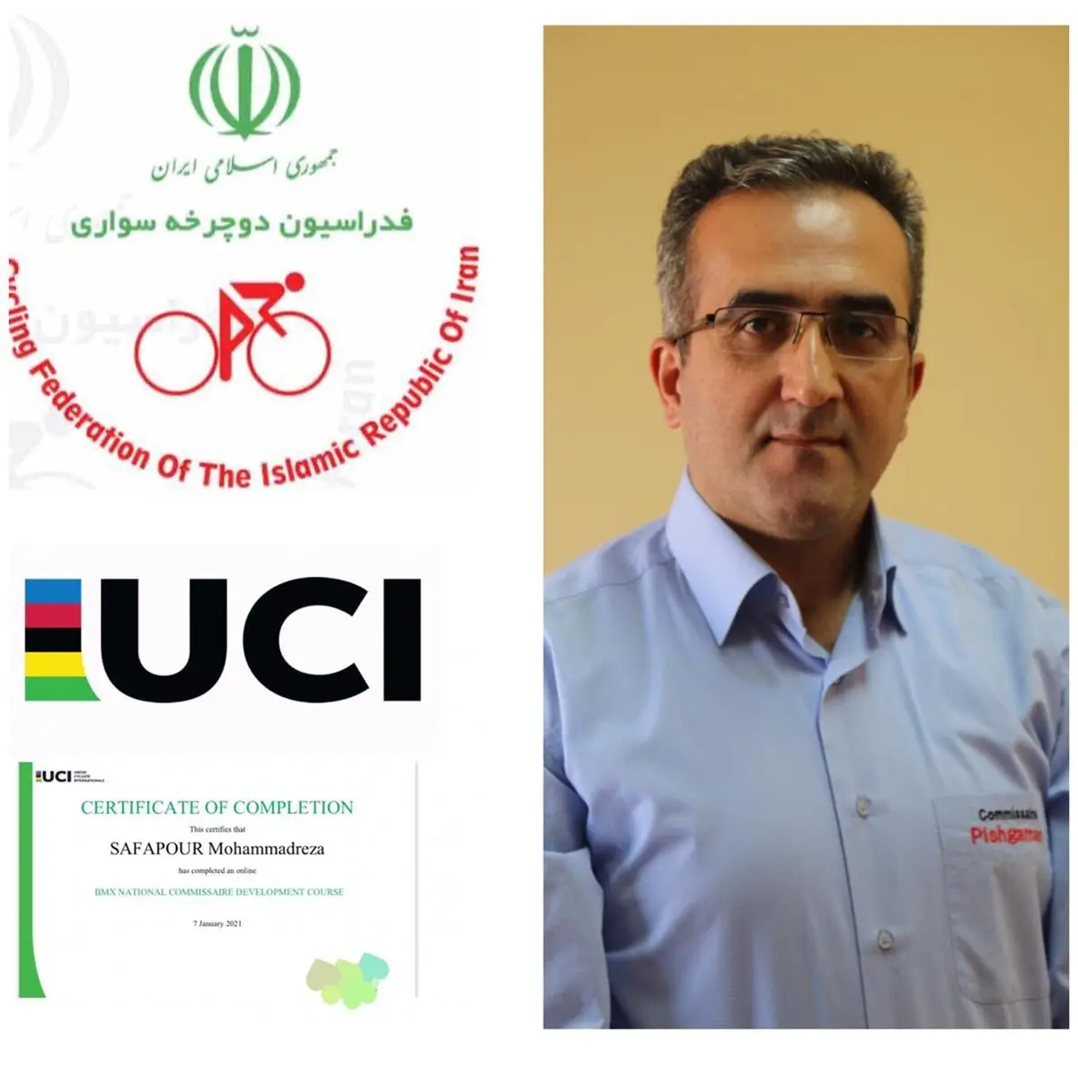  موفقیت اولین داور رشته  BMX فدراسیون جهانی دوچرخه سواری در ایران  