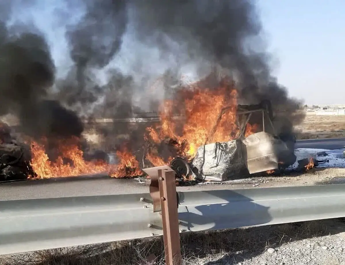 ۳ فوتی در تصادف جاده کمربندی یزد+ فیلم