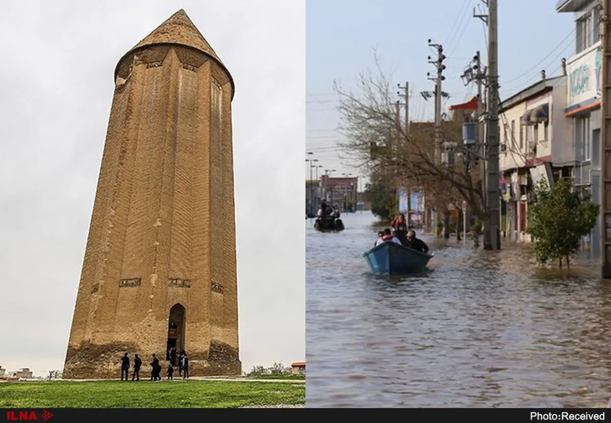 خسارت ۳۸ میلیارد تومانی به میراث فرهنگی گلستان/ دیوار گرگان همچنان زیر آب است