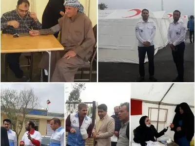 استقرار تیم سلامت دانشکده علوم پزشکی شوشتر در کمپ اسکان موقت روستای بنه کاظم