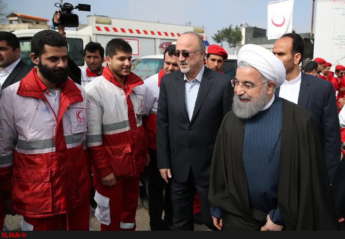 دیدار صمیمی و قدردانی روحانی از خدمات و زحمات تلاشگران هلال احمر