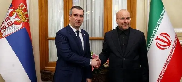 استقبال رسمی و دیدار دوجانبه رؤسای مجلس ایران و صربستان