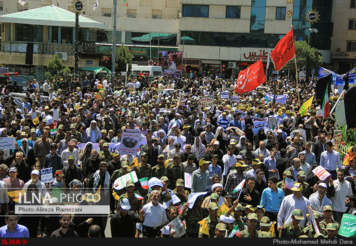 حضور پرشور لرستانی‌ها در راهپیمایی روز قدس در گرمای 50 درجه‌ 