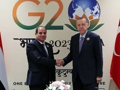 دیدار اردوغان و السیسی در دهلی نو 