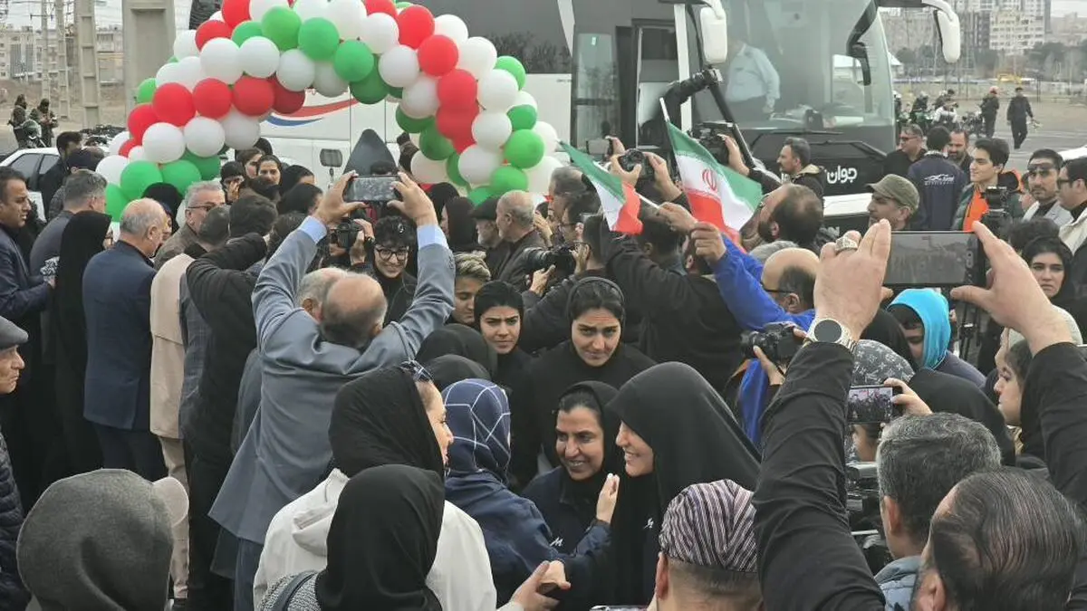 استقبال تیم ملی فوتبال بانوان در قزوین