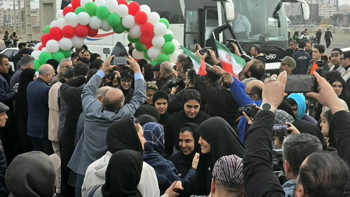 استقبال تیم ملی فوتبال بانوان در قزوین