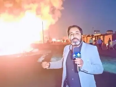 گزارش خبرنگار صداوسیما از محل حادثه آتش‌سوزی در جنوب تهران + فیلم