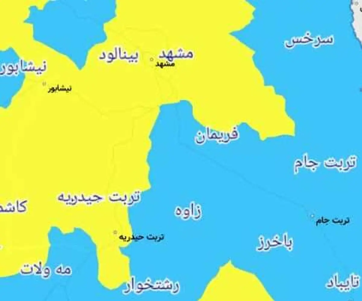 آخرین رنگ‌بندی کرونایی خراسان‌رضوی / مشهد و ۱۵ شهرستان در وضعیت زرد