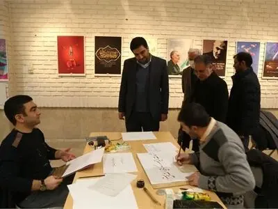 مشق عشق هنرمندان خوشنویسی تبریز در رثای سردار سلیمانی