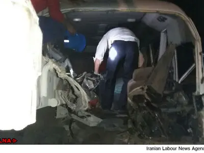 تصادف خودرو حامل کارگران «فولاد کویر» یک کشته و ۱۰ مصدوم برجا گذاشت