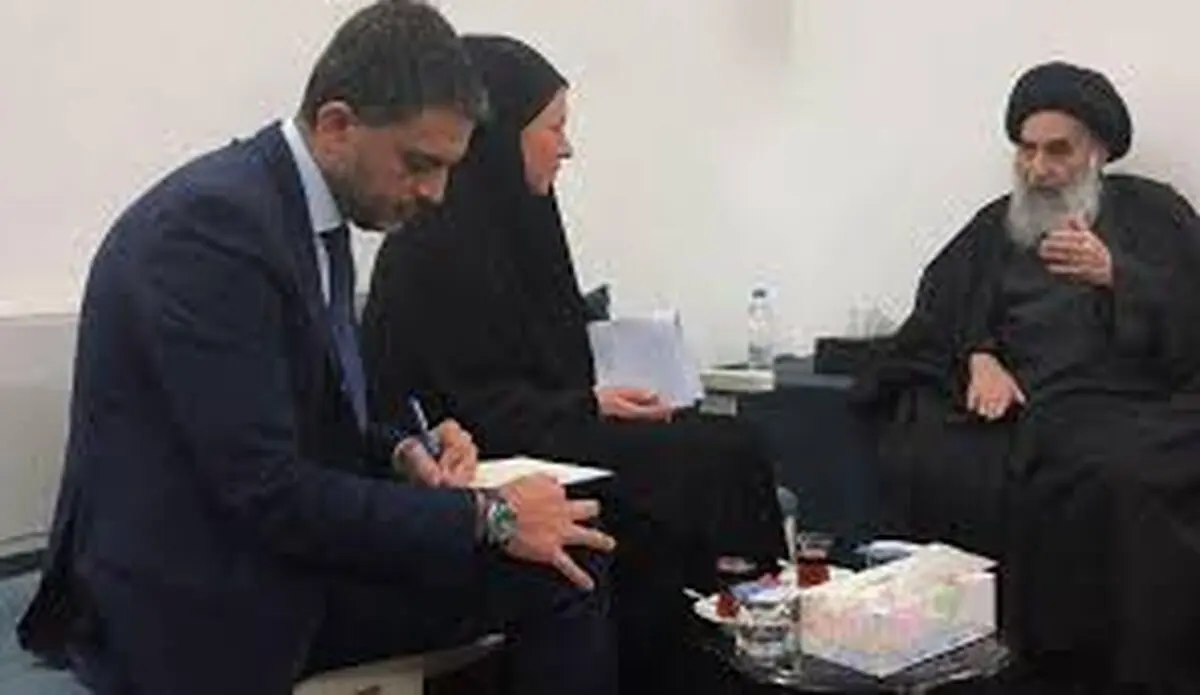 دیدار نماینده سازمان ملل با آیت الله سیستانی در نجف