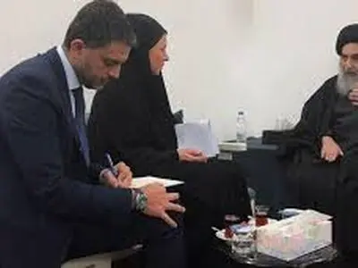 دیدار نماینده سازمان ملل با آیت الله سیستانی در نجف