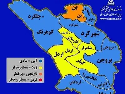 شهرستان بن در وضعیت پرخطر کرونا 