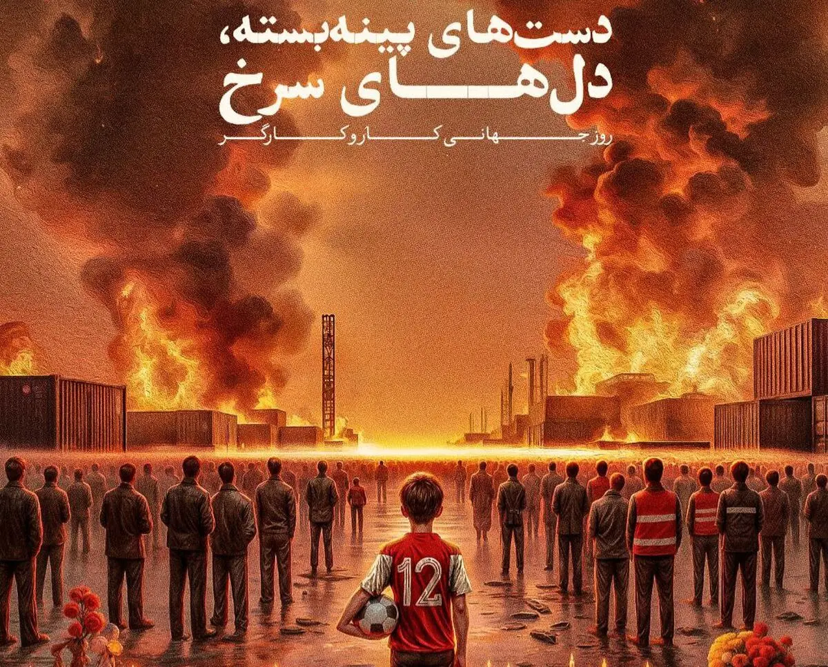 پوستر متفاوت و زیبای پرسپولیس به مناسبت روز جهانی کارگر/ همدردی سرخ‌ها با حادثه بندر عباس