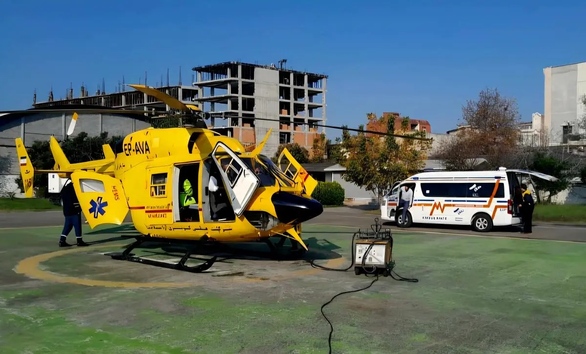 بالگرد اورژانس مازندران برای انتقال بیمار ۱۲ ساله به پرواز درآمد