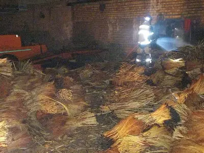 انبار جارو در روستای فارسیان قزوین طعمه حریق شد